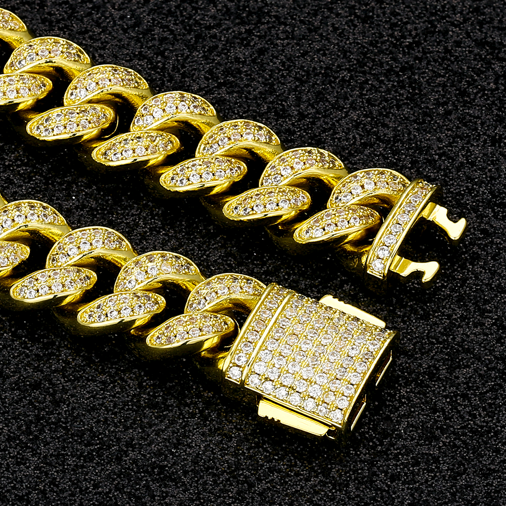 Gold iced out cuban 2025 chain