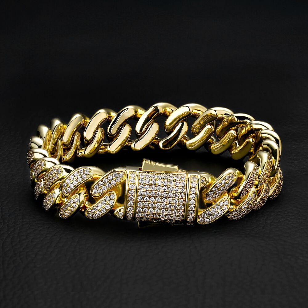 12mm Iced Out Cuban Link Bracelet