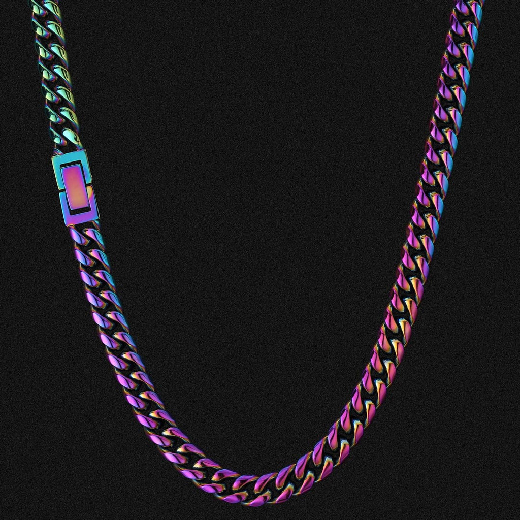 8mm Rainbow Miami Cuban Link Chain