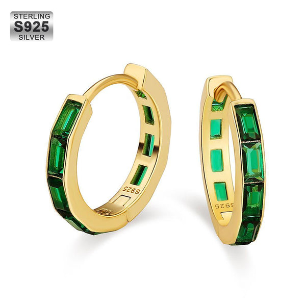 Emerald Green Hoop Earrings