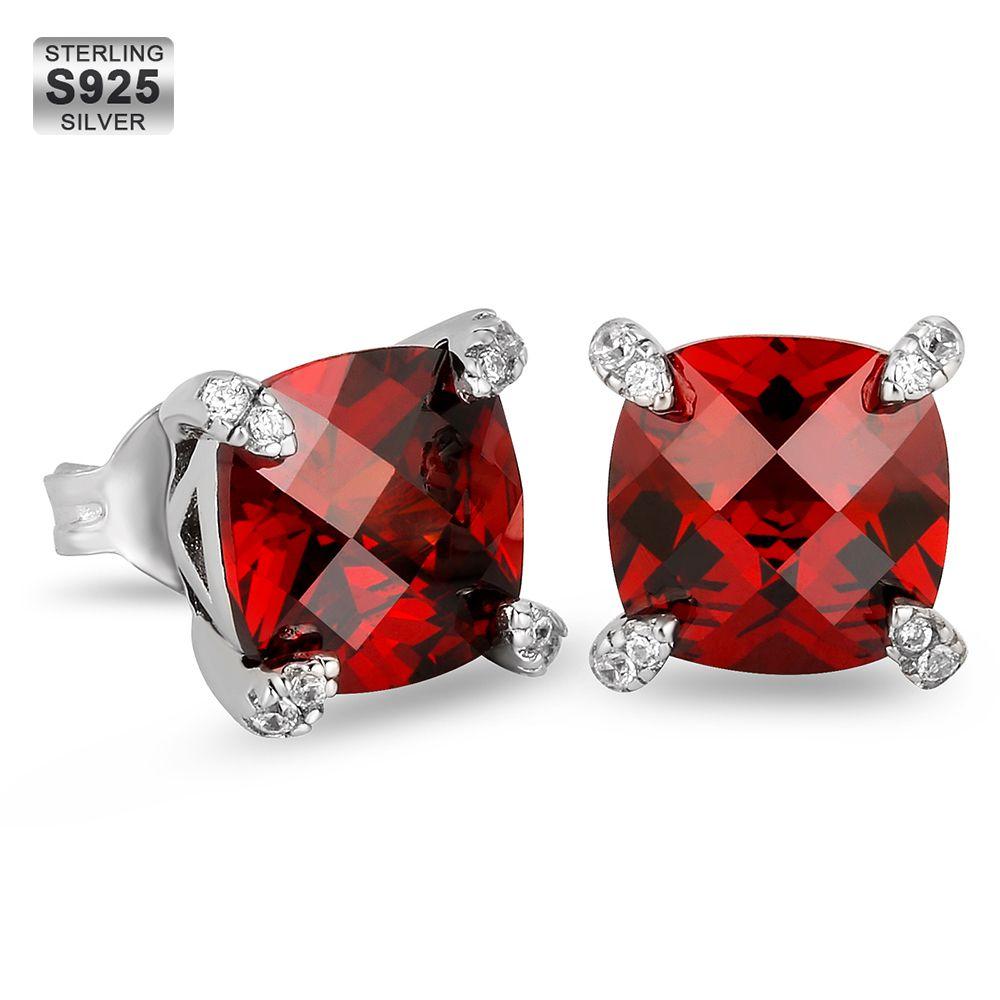 July Birthstone Ruby Stud Earrings
