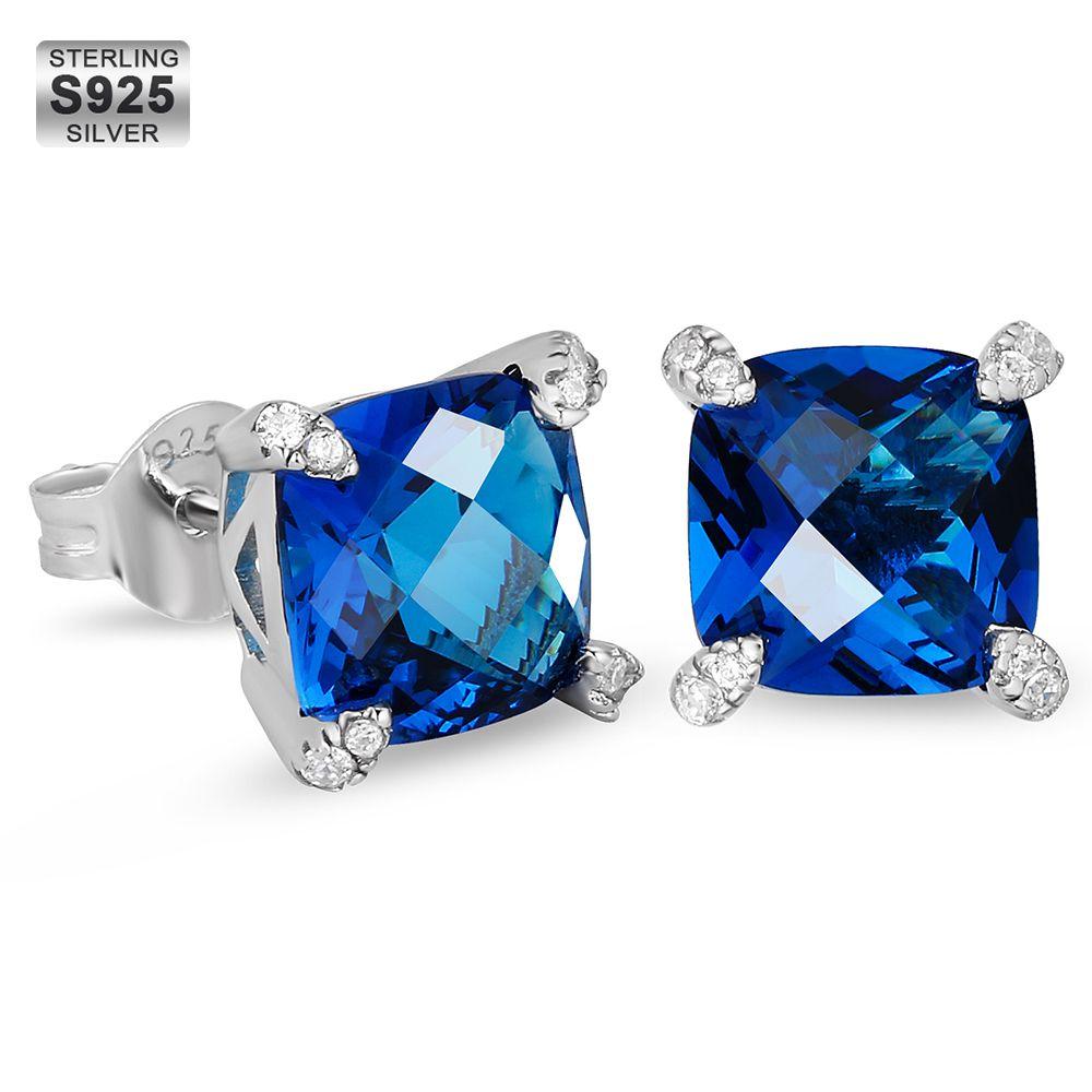 September Birthstone Sapphire Stud Earrings