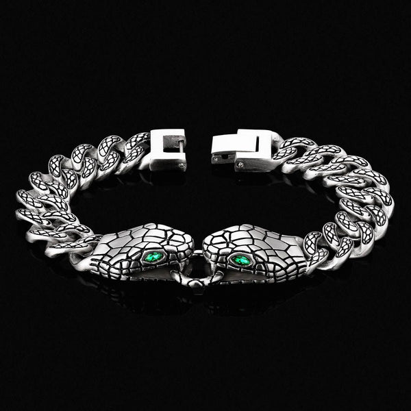 White Gold Plated Snake Bracelet