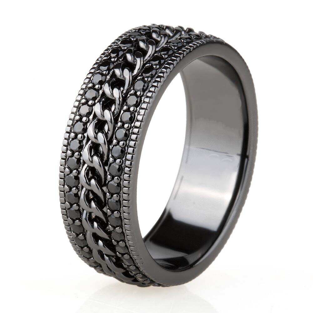 Iced Out Diamond CZ Cuban Link in Black Gold