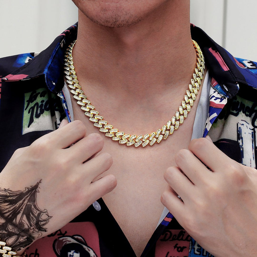 12mm Baguette Iced Out Cuban Link