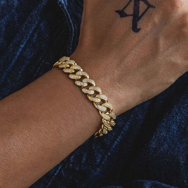 12mm Iced Out Cuban Link Bracelet