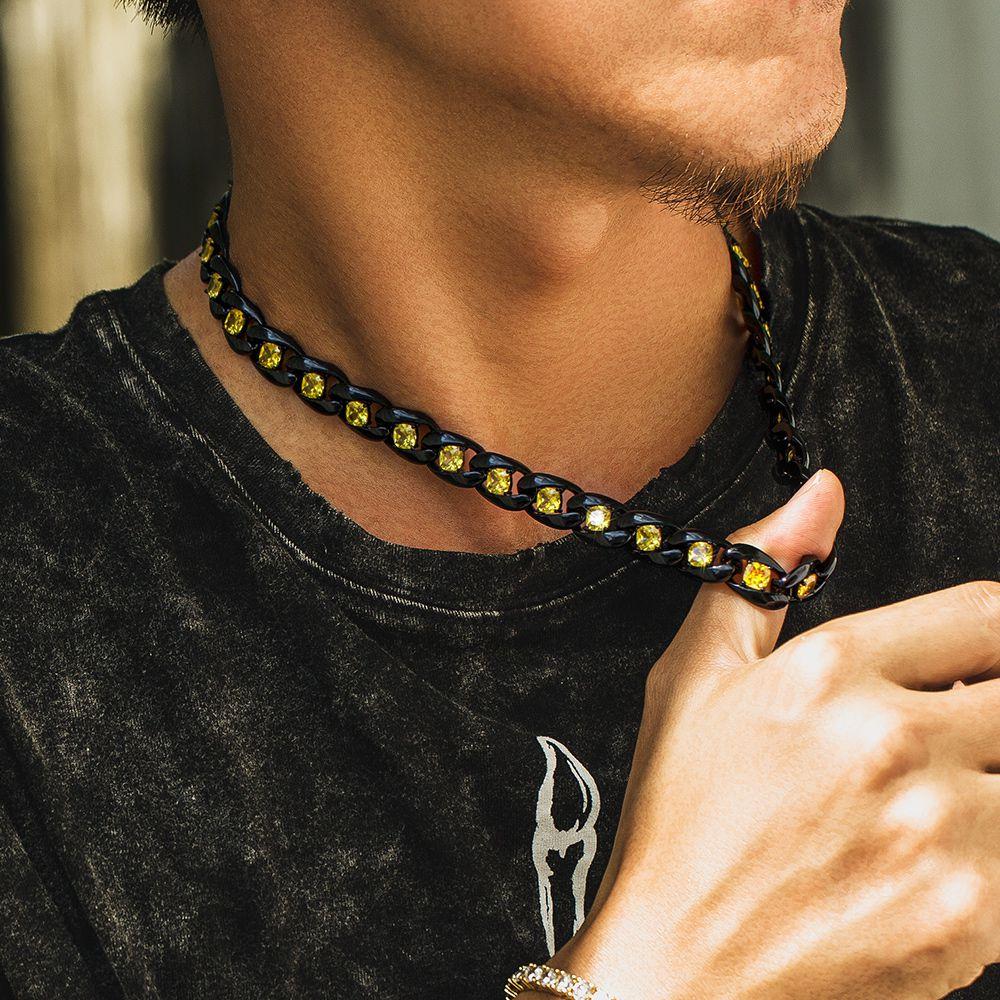 12mm Gemstone Cuban Chain
