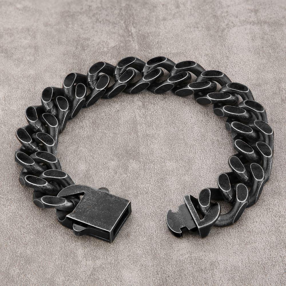 14mm Black Gold Curb Chain Bracelets