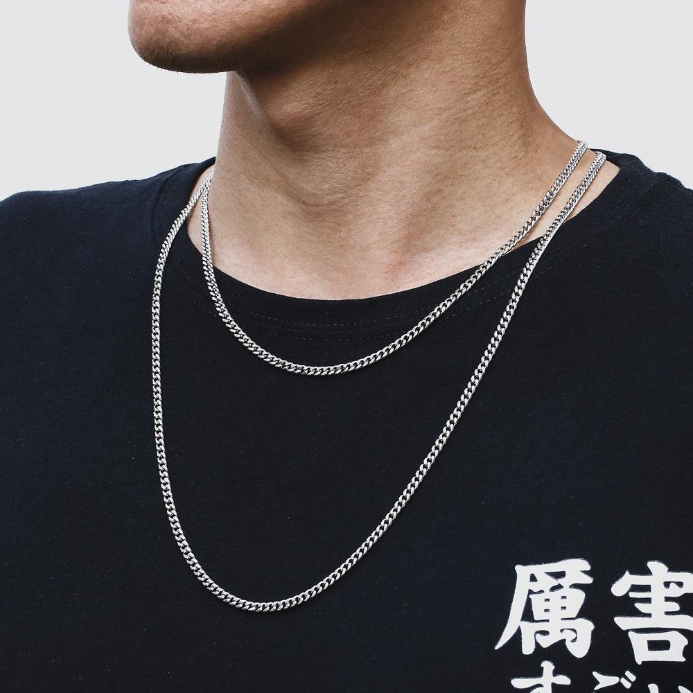 3mm Micro Cuban Link Chain White Gold