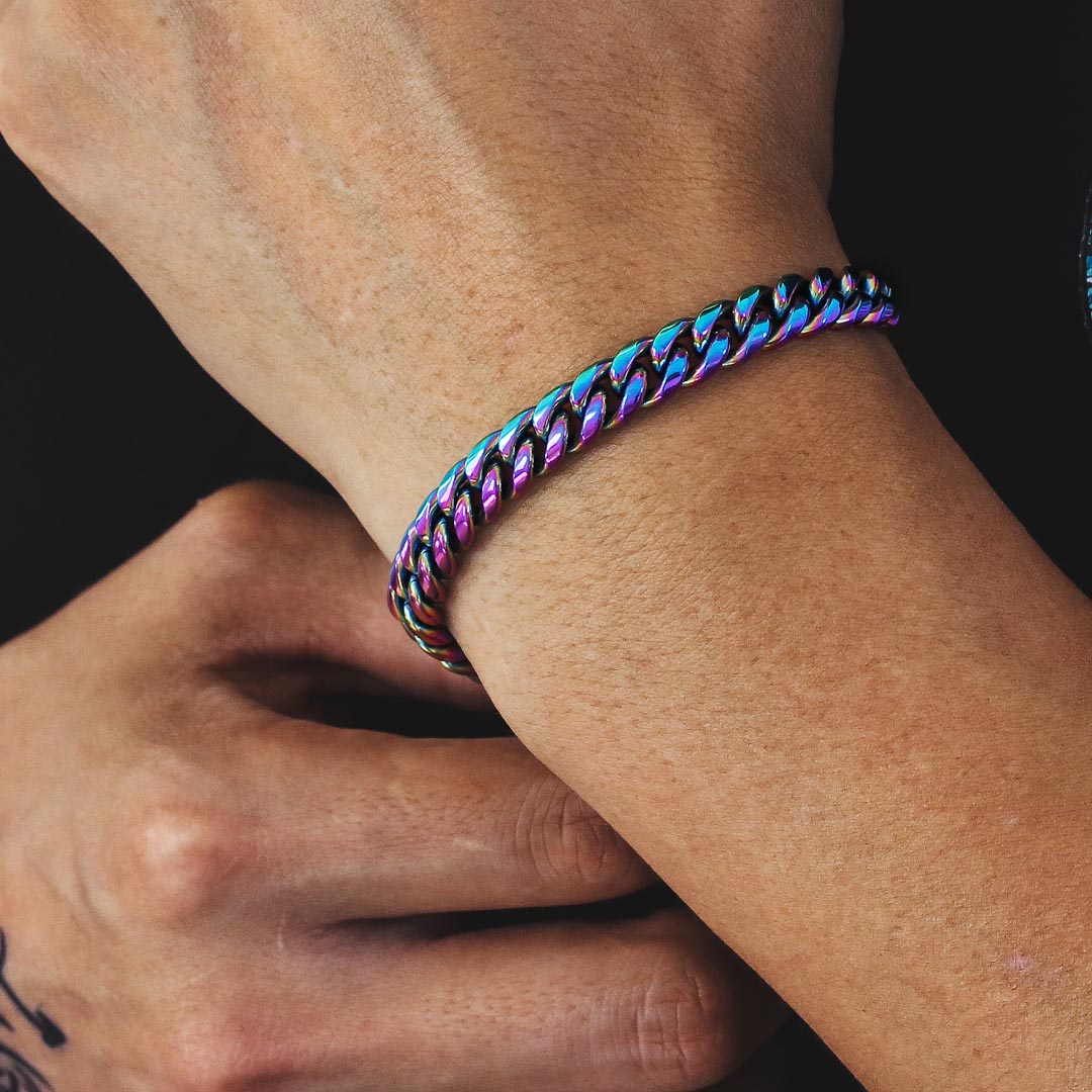8mm Rainbow Miami Cuban Link Bracelet – TSF Element