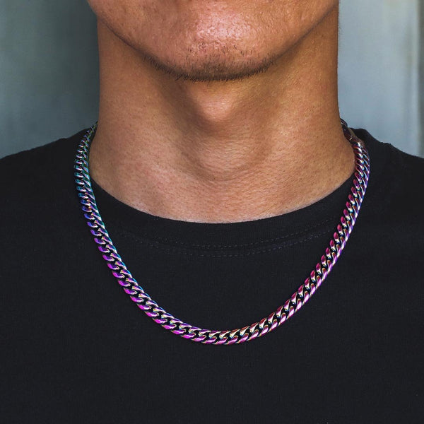 8mm Rainbow Miami Cuban Link Chain