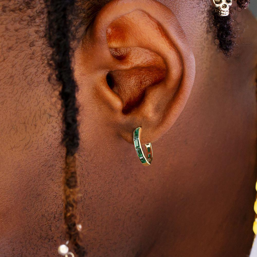 Emerald Green Hoop Earrings