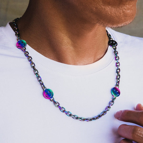6mm Iridescent Smiley Cable Chain