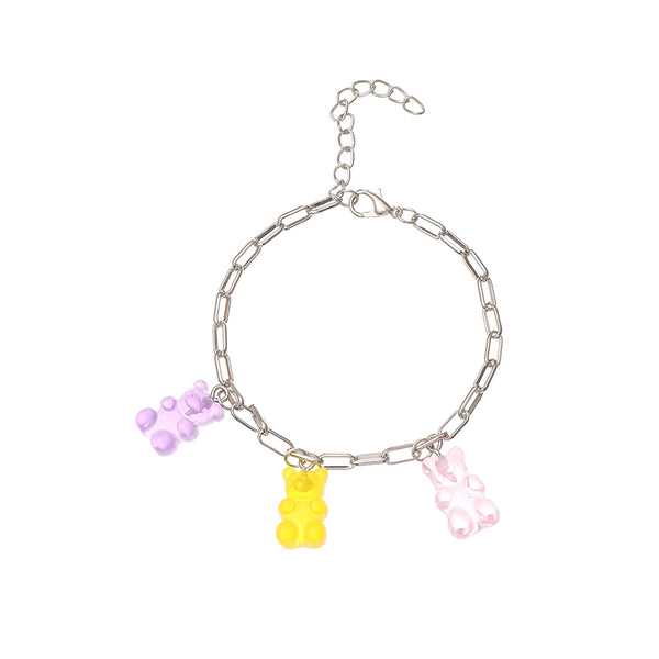 Resin Bear Pendant Bracelet