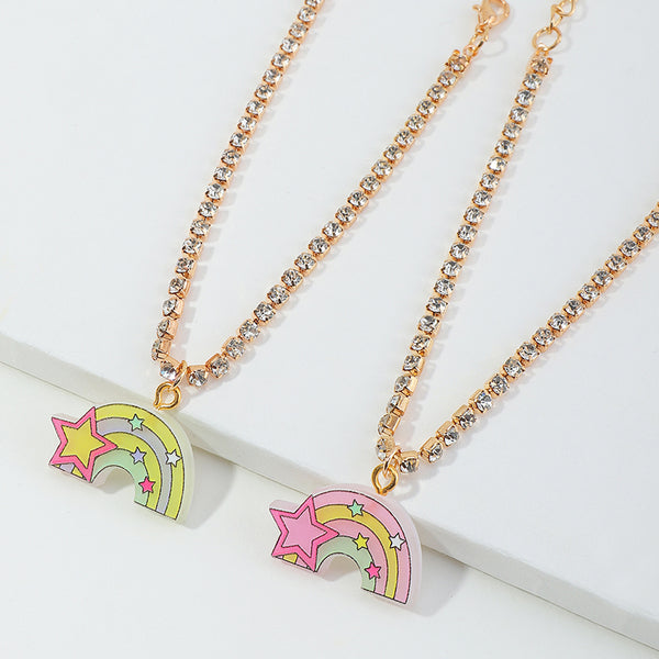Rainbow Gold Diamond Acrylic Bracelets sets