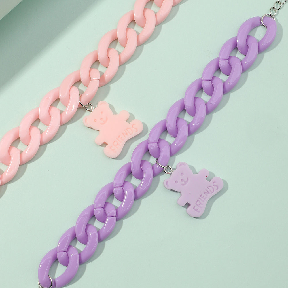Resin Bear Charm Bracelet