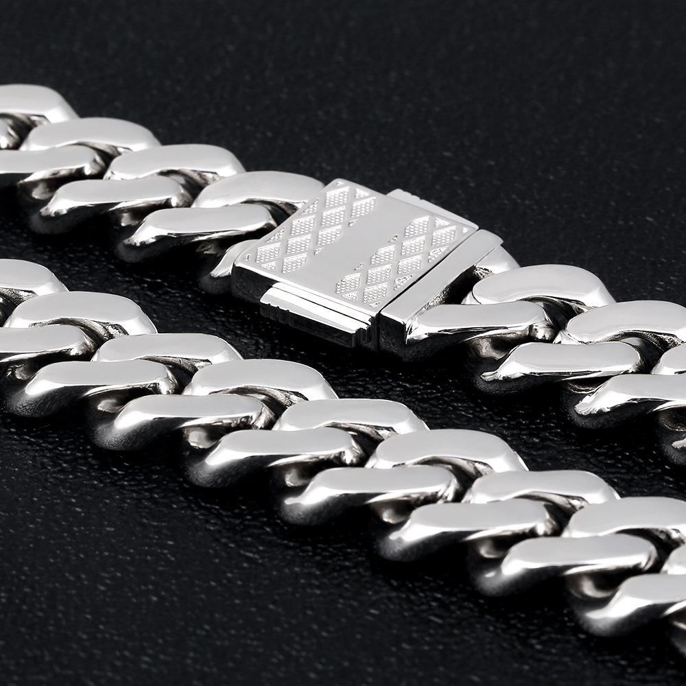 White gold on sale cuban bracelet