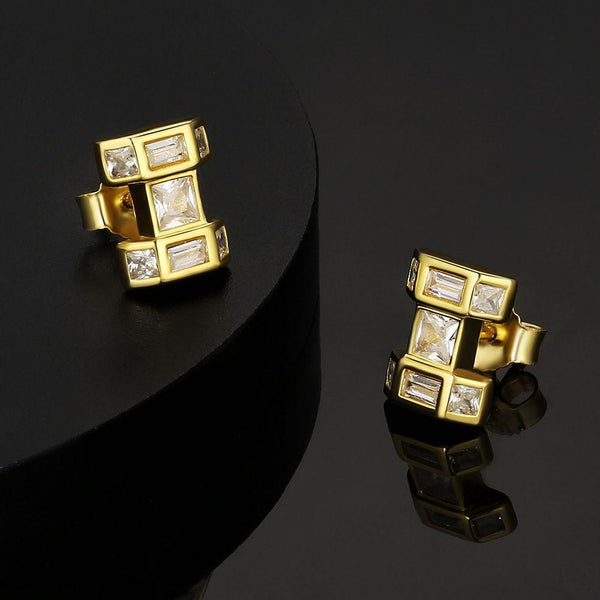 Big Diamond Round Stud Earrings