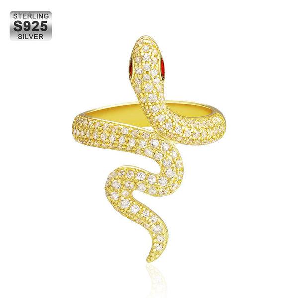 Golden Diamond Snake Ring