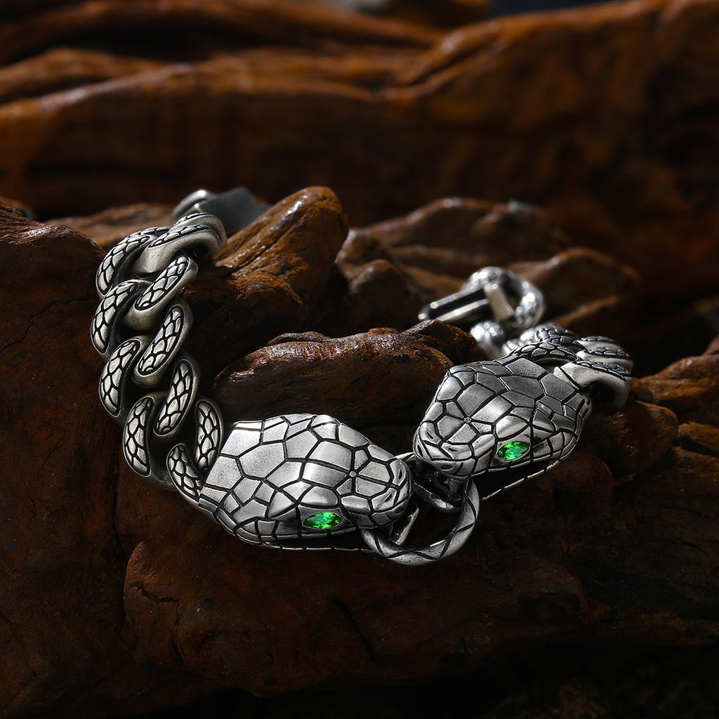 White Gold Plated Snake Bracelet