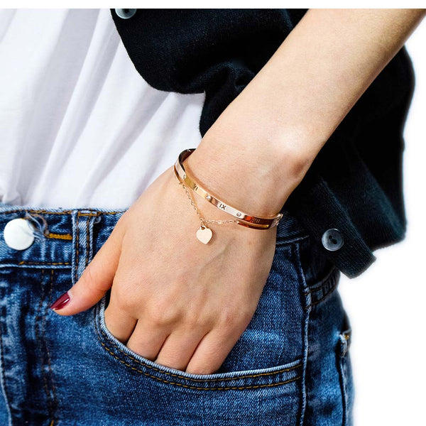 Roman Number Cuff Bangle